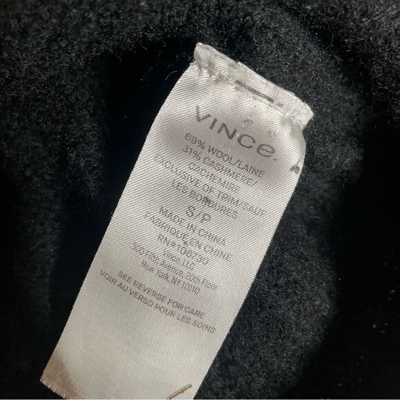Vince Wool Cashmere Wool Raglan Hoodie Sweater Black Womens Size Small - Picture 6 of 7
